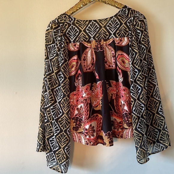 Free People Aleena Printed Blouse Top - Picture 12 of 17